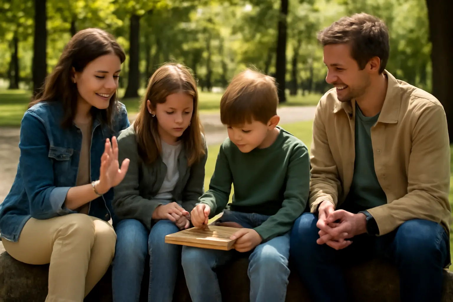 keep kids off cell phones during family outings