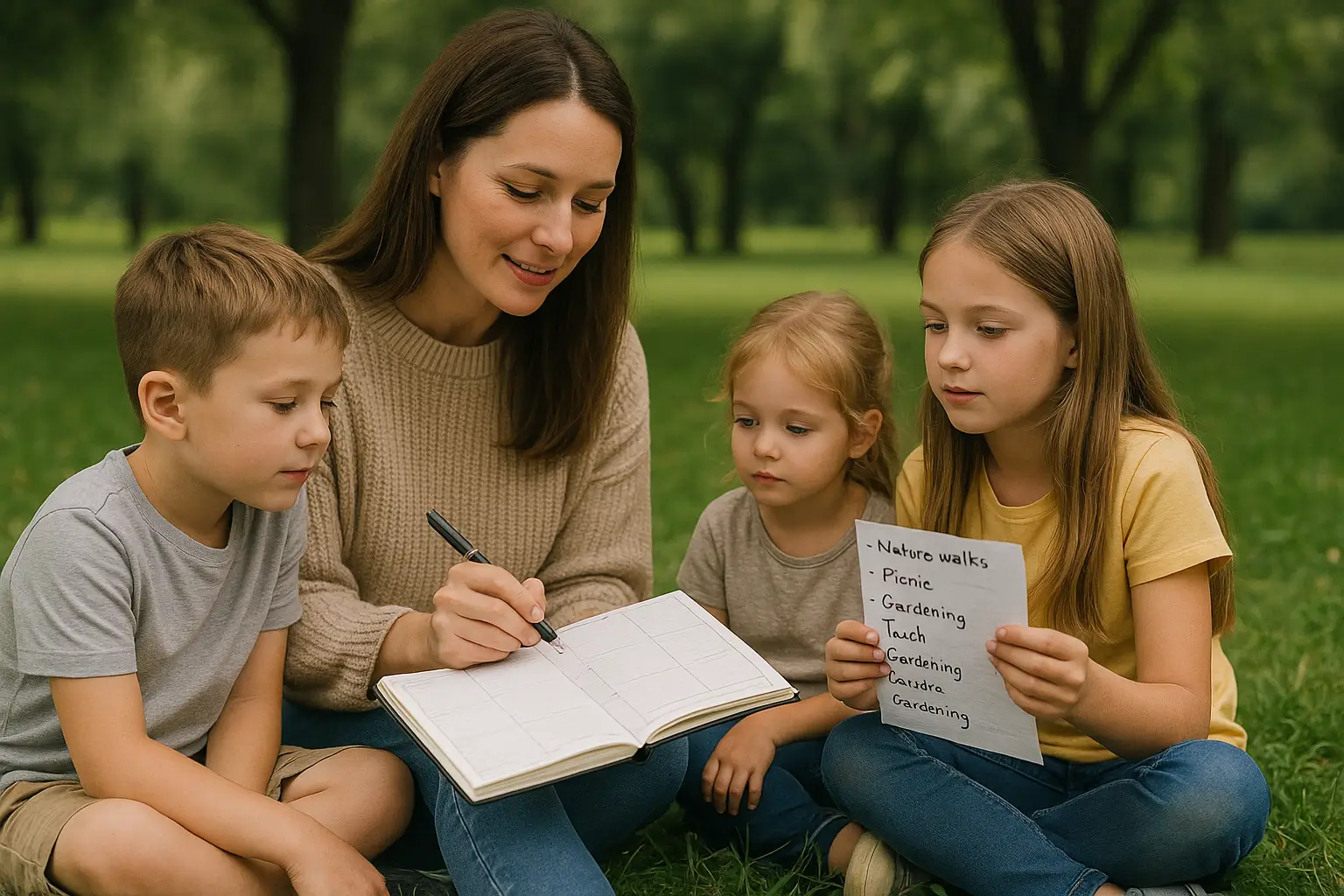 Creating Family Connections and Organize Outings and Activities with Children Without Technology to Enjoy Time Together